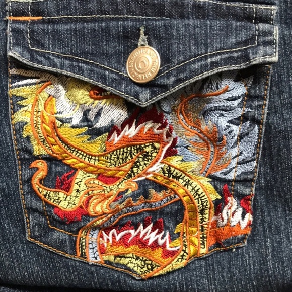 True Religion Denim - True Religion Vintage Embroidered Dragon Jeans